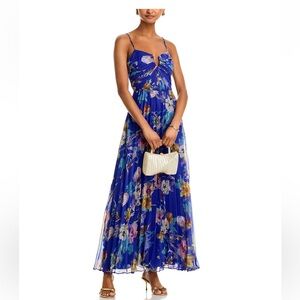 knee length dresses for ladies Lady Black Tie - A1383 - Watercolor Floral A-Line Gown - Andrea & Leo main image 1